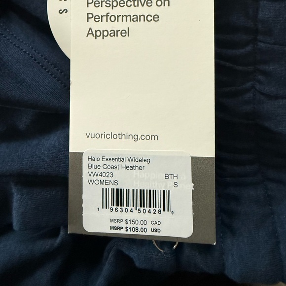 Vuori essential wideleg , blue coastal Heather size small - Picture 3 of 3